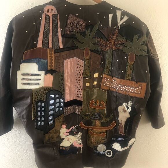 Michelle & Francin leather over side brown jacket - Picture 8 of 10